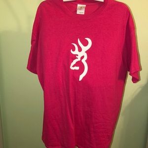 Pink browning tee